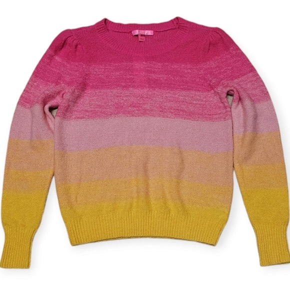 Lilly Pulitzer Olinia Wool Blend Sweater Pink Grenadine Marbled Ombre size M - Picture 2 of 4